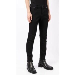 Gucci Super Skinny Biker Size 48 IT 38‎ US Black Waxy Silver Hardware Zipper